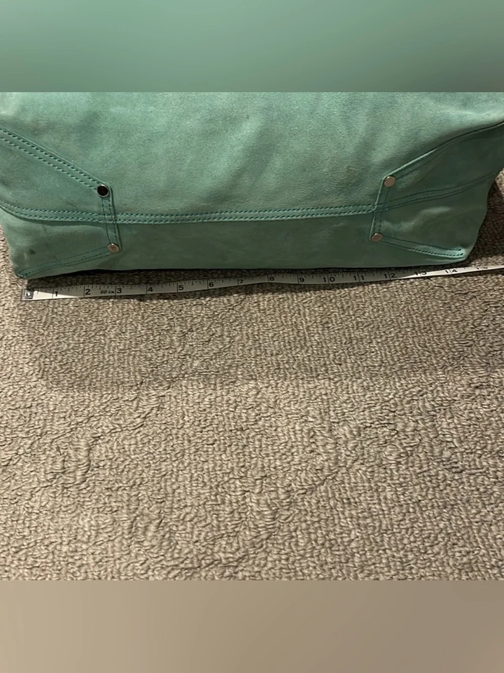Tiffany & Co. Green Suede/Silver Metallic Reversible Tote with Silver Accents